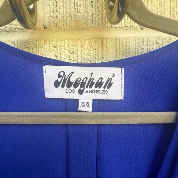 Meghan Los Angeles Royal Blue Long Sleeve Wrap Dress Size XXXL - Picture 4 of 4